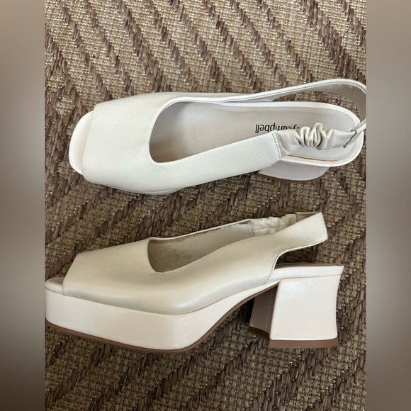 Jeffrey Campbell Shoes - Jeffrey Campbell Extendo platform slingback sandals ivory leather 7